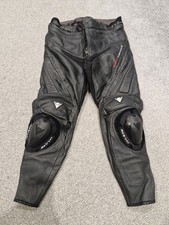 REV'IT! Black Leather Motorcycle Trousers Pants UK 26 CE Armoured