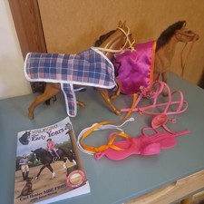 Barbie Blossom Beauty saddle bridles flock Horse x2 riding hat blankets & book
