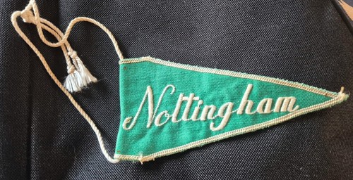 Vintage cloth woven pennant - &,