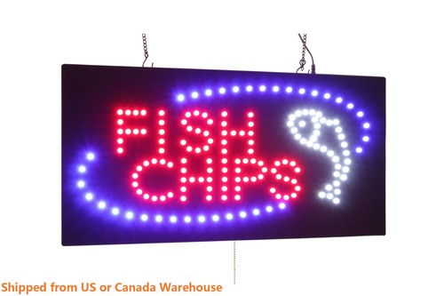 Fish chips neon sign led - chips,