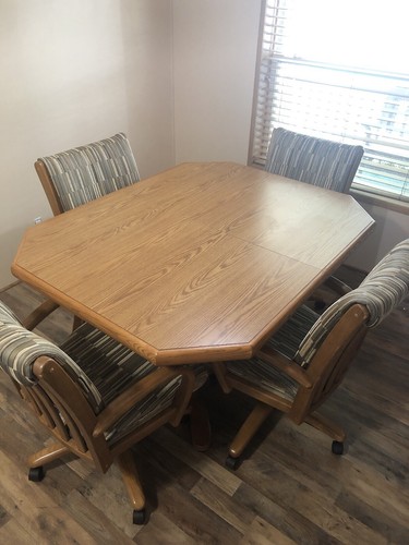 Solid oak dining table - oak, and