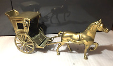 Vintage Large Brass Horse & Carriage / Cart