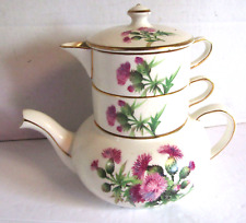 ROYAL WINTON SCOTCH THISTLE STACKING TEAPOT TEA FOR ONE SET GRIMWADES