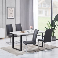 Wooden Dining Table Set Grey