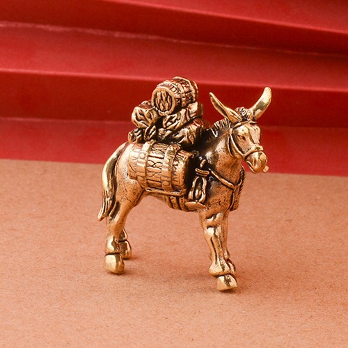 Brass donkey statue - brass,