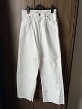 Zara White Denim Trousers