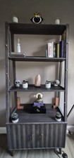 NEXT Dark Grey Ezra Oak Effect Shelving Unit Storage Unit