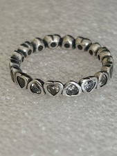 Genuine Pandora ?  Forever More Hearts Stackable Ring ? Size 52 ? 190897CZ