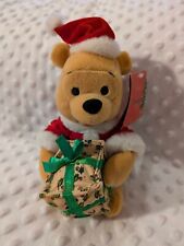 Disneyland Paris Winnie The Pooh Holding A Present Christmas Plush With Tags 
