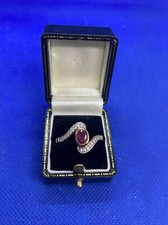 Ruby Ring set in Gold Plate with Synthetic diamonds (ref.8)