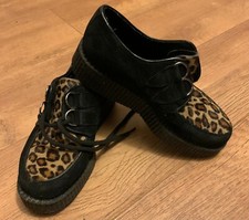 A Pair of Brothel Creeper/Platform Shoe with Leopard Print Top S4 by Underground