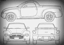 chevrolet ssr 2006 Blueprint Drawing A4 Photo