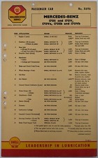 Petroliana; Original Vintage Lubrication Chart For Mercedes 170S, 170V A &B X696