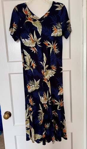 Hawaiian dress dark blue - dress,