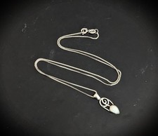 Charles Rennie Mackintosh Style Silver & Pearl Pendant And Silver Box Chain