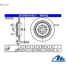 2x BRAKE DISCS 24.0109-0142.1