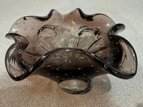 Vtg murano art glass smoky - vtg,
