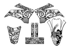 2008-2022 TTR 125 ZANY White Senge Graphics Kit Compatible with Yamaha