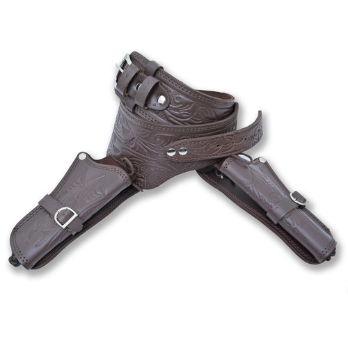 Western tooled leather gun - tooled,