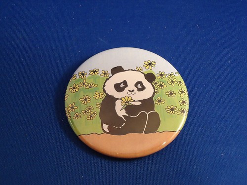 Panda bear button - (teddy),