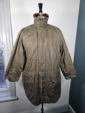 Vintage 1970's Barbour Gamefair Wax Jacket Men's Large/XL Single Crest *FLAWS*