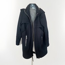 Whistles Black Wool Hooded Zip
