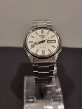 Seiko 5 Automatic White Dial 6309-8230 Day Date Vintage Watch