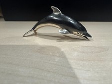 Saturno Silver and Enamel Dolphin- black -  in excellent condition - 7cm