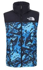 The North Face Retro Nuptse Gilet Clear Lake Blue Camouflage Medium Used Rare