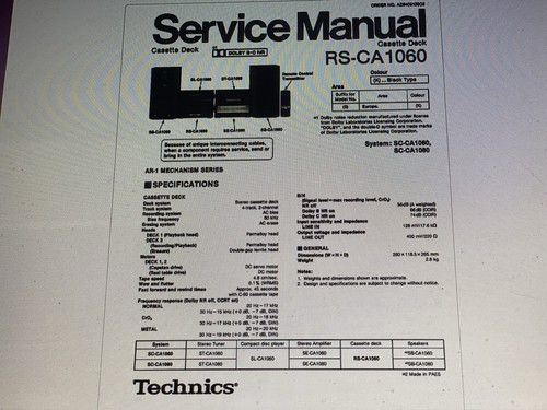Technics 1060 service - technics,