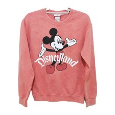 Vintage Disneyland Mickey Mouse Sweatshirt Women’s Small Pink Crewneck Disney 