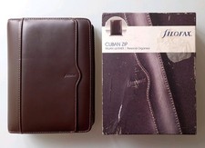Filofax Cuban Personnel Zipped Organiser Dark Brown Italian Leather