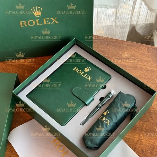 Rolex green gift set notebook - rolex,