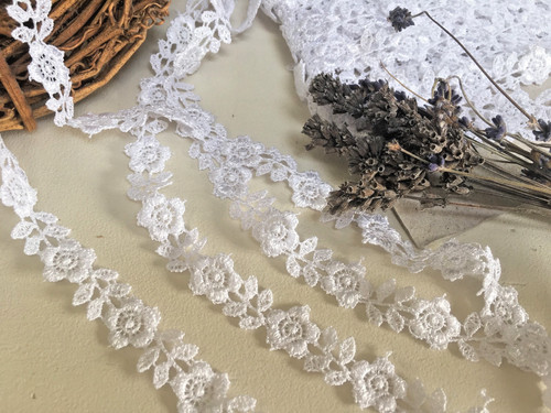 White guipure lace rose - guipure,