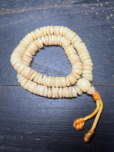 Yak bone mala beads - bone, tibetan