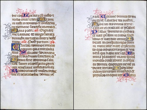 Handwritten vellum leaf from - handwritten,