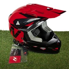 Nitro MX700 Holeshot MX Motocross Enduro Helmet Red / Black Size L With Cover