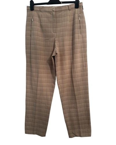 Robell checked beige trousers - robell,