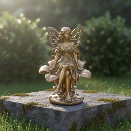 Bronze finish fairy sculpture - bronze,