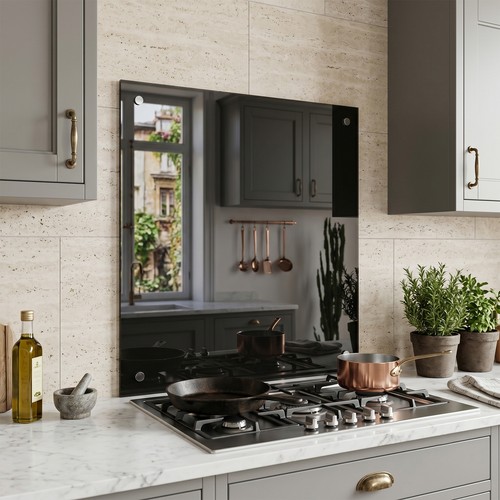 Kitchen glass splashback - glass,