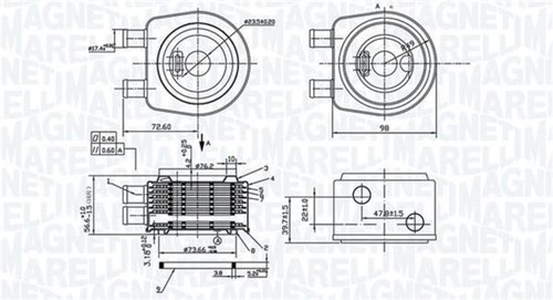 Engine oil cooler for - for, citroen