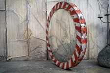 Antique Vintage Large Mid-20thC Czech Convex Railway Mirror c.1950-60