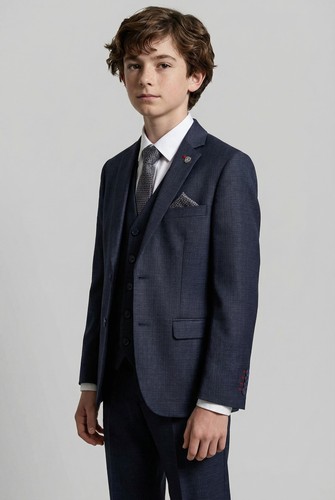 Boys navy textured - textured, weave