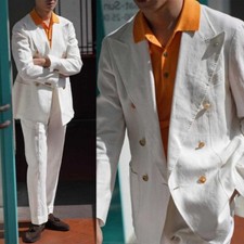 Linen Men Suits Spring Summer