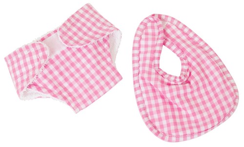 Pink gingham fabric - nappy, and