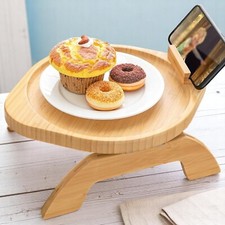 Sofa Arm Tray Bamboo Couch Armrest Rotating Phone Holder Foldable Home Gift