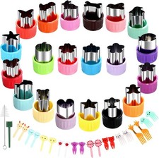 Vegetable Cutter Shape Set, Mini Cookie Cutters,Biscuit Silver, Multicolor 