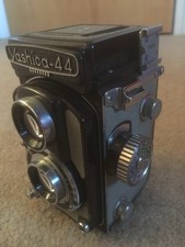 Black Yashica 44 A Yashikor 60mm TLR 4x4 127 Medium Format Camera From JAPAN