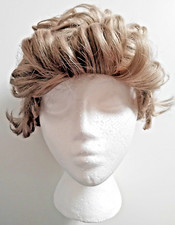 Cool Head Golden Blonde Mono Lace Wig Toupee Hairpiece Switch Rug Modern