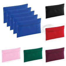 1,3, 5, 7 PACK PENCIL CASE Quadra Kids Plain Case School Office Polyester Zipper